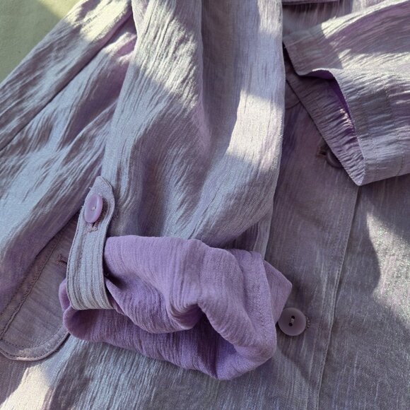 Christopher & Banks Shimmery Jacket Lightweight Lavender Color Sz L - Picture 6 of 9